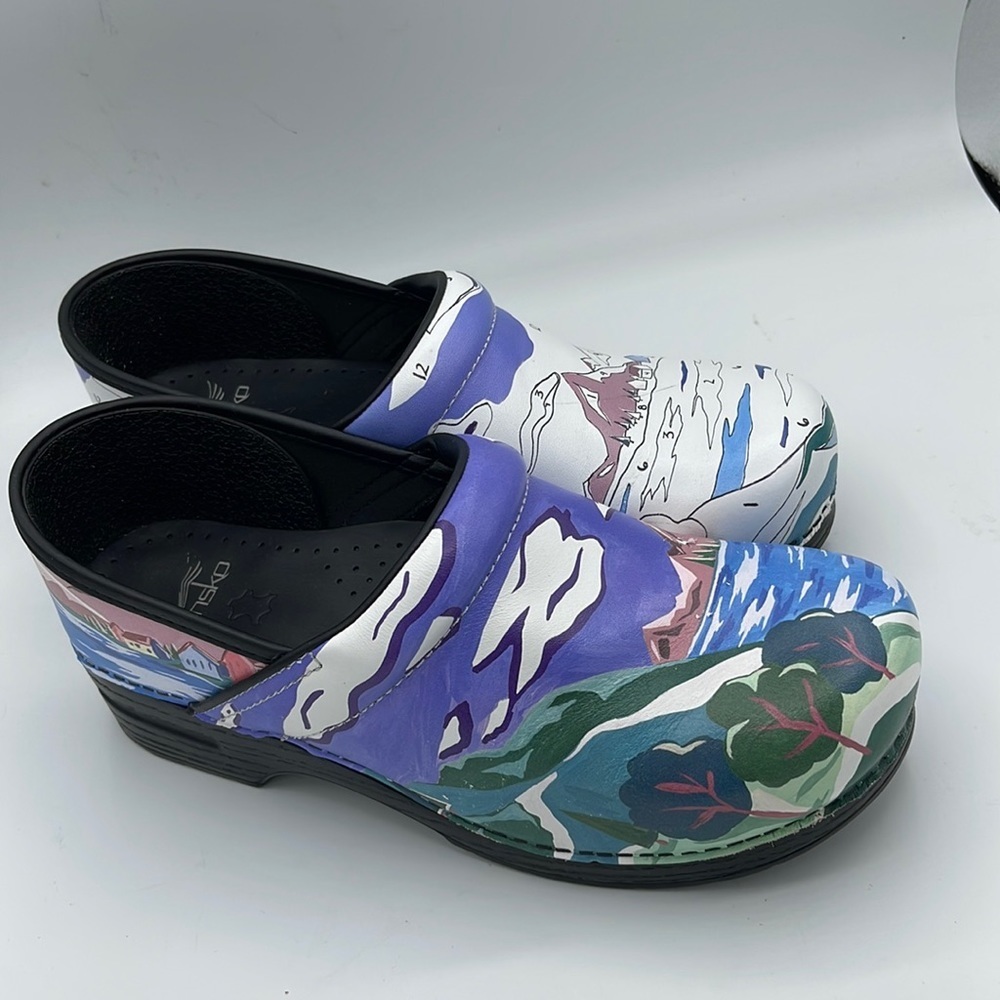 DANSKO Twin Pro Paint By Number Professional Leather Clogs Size 11